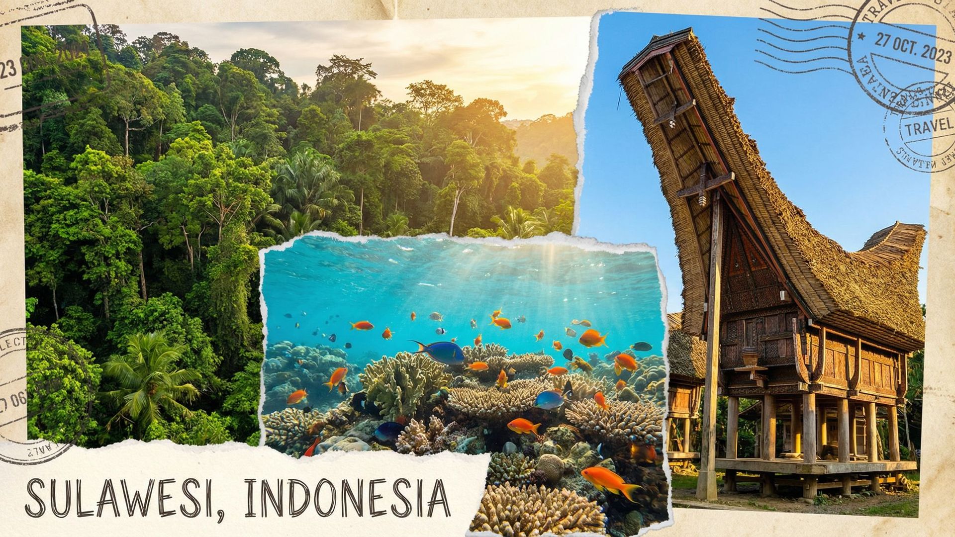 Korálové útesy a tropický prales na Sulawesi