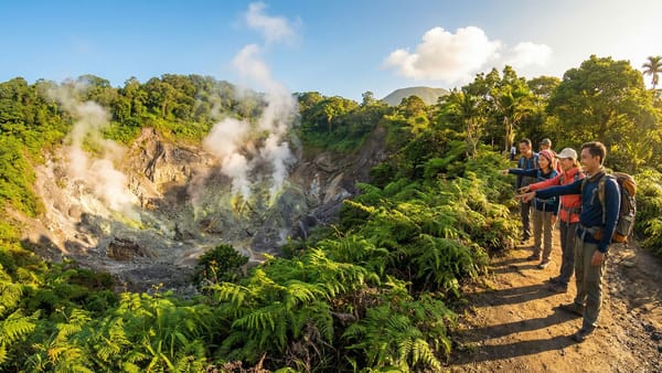 Aktivní kráter sopky Lokon na severním Sulawesi