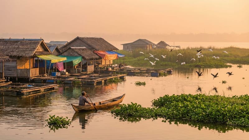 Plovoucí domy na jezeře Tempe