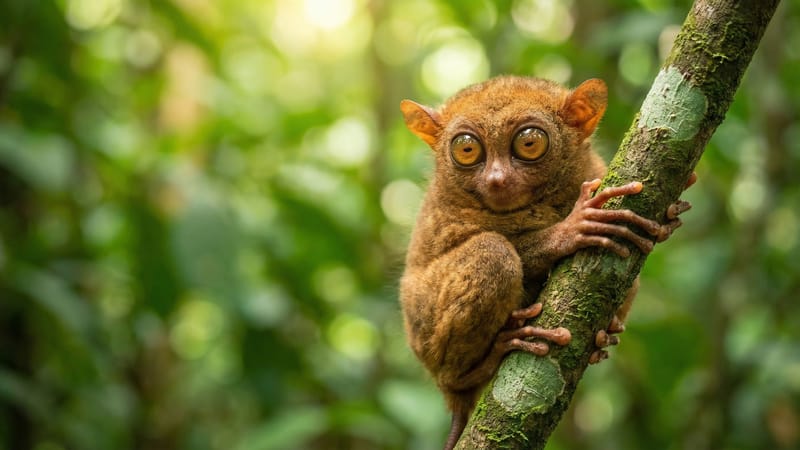 Nártoun (tarsier) v národním parku Tangkoko