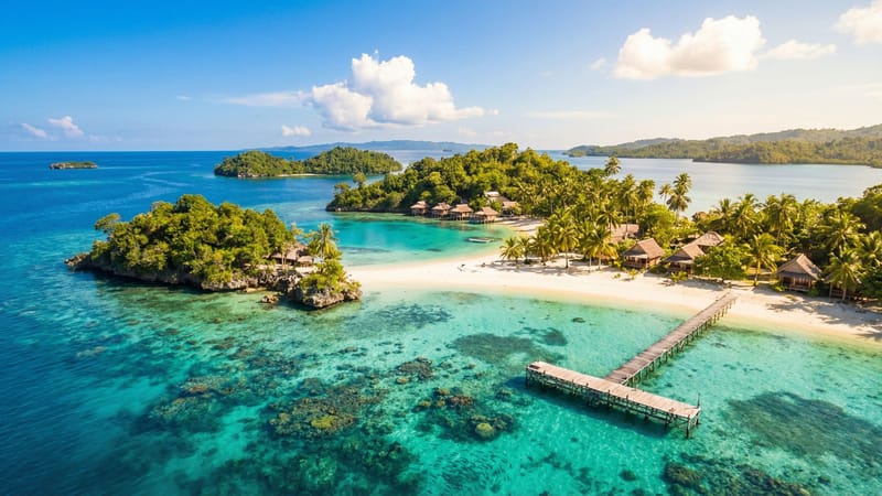 Korálové ostrovy Togian v zálivu Tomini